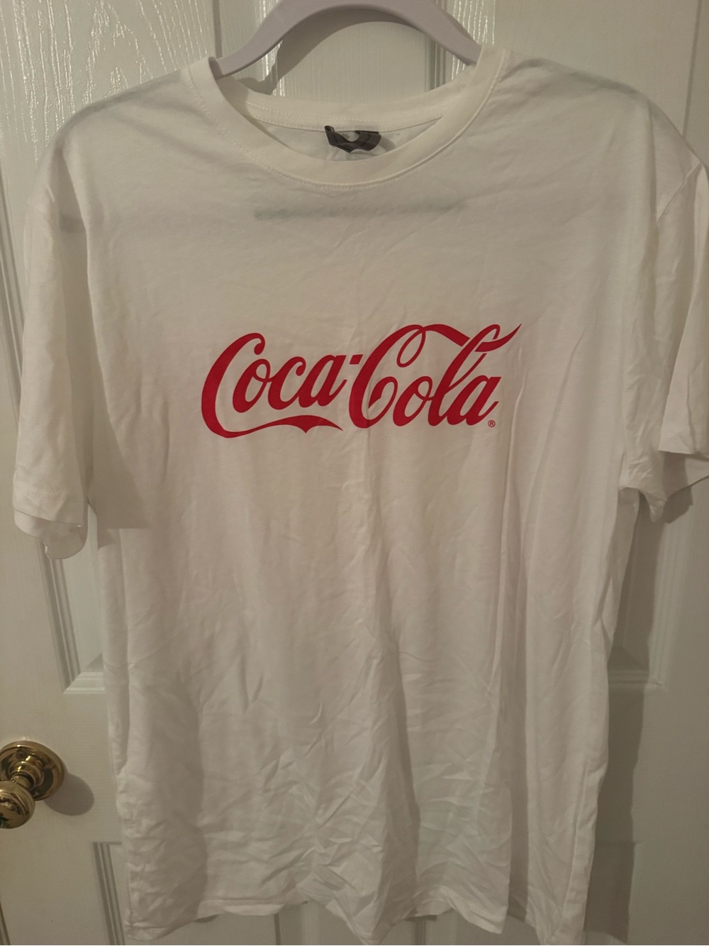 Coca Cola White Tee with Red Script Logo